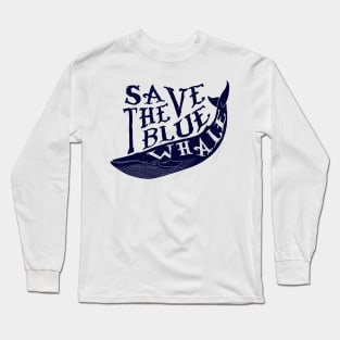 Awesome Vintage Save The Blue Whale T shirt Long Sleeve T-Shirt